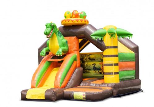 Te koop Springkussen Slide combo Dino, Hobby en Vrije tijd, Feestartikelen | Verhuur, Nieuw, Ophalen