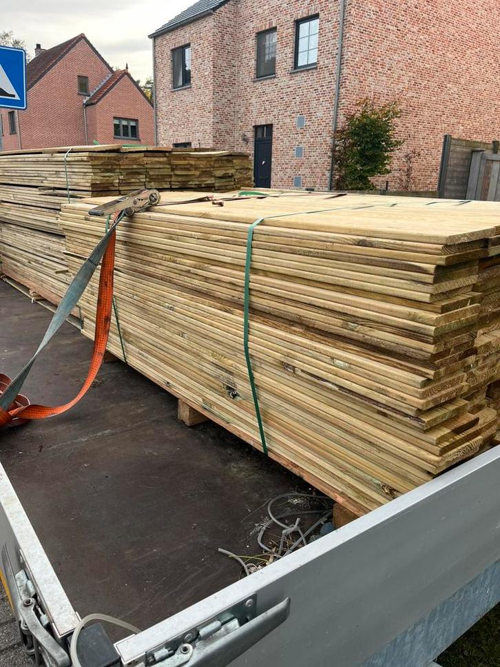 Geïmpregneerde planken, Tuin en Terras, Palen, Balken en Planken, Zo goed als nieuw, Planken, Ophalen