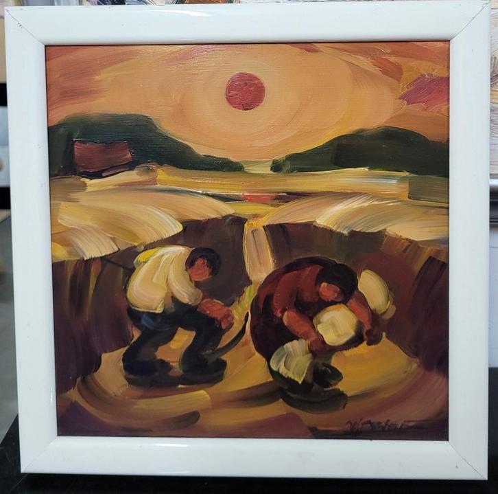 Nest MARTENS, de oogst, Antiek en Kunst, Kunst | Schilderijen | Klassiek, Ophalen of Verzenden