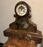 Oude klok: marmer, geëmailleerd, verguld, Antiek en Kunst, Antiek | Klokken