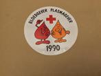 Rode kruis sticker bloedgever plasma 1990, Ophalen of Verzenden