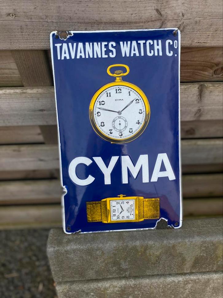 Cyma emaille reclamebord, Verzamelen, Merken en Reclamevoorwerpen, Zo goed als nieuw, Reclamebord, Ophalen