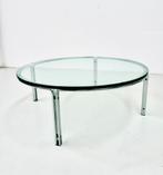 Vintage round coffee table - H.Brüning -steel & glass-1960s., Huis en Inrichting, Nordic Design, 50 tot 75 cm, Rond, Ophalen of Verzenden