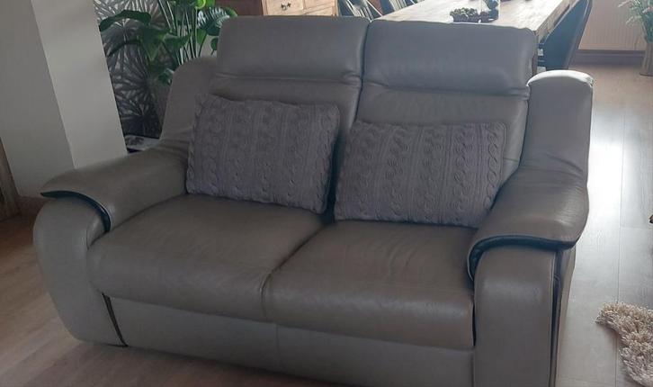 Prachtig salon chateau d'Ax - buffalo leder antraciet zwart, Huis en Inrichting, Zetels | Complete zithoeken, Ophalen