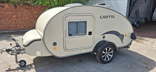 Teardrop / minicaravan Caretta Basoglu + Voortent BJ2016, Caravans en Kamperen, Caravans, tot 500 kg, Overige merken, Lengtebed