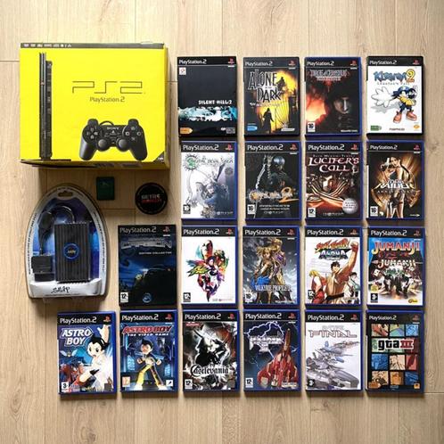 Playstation 2 Slim Console + Spellen, Games en Spelcomputers, Games | Sony PlayStation 2, Zo goed als nieuw, Ophalen of Verzenden