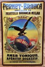 Metalen Reclamebord Fernet Branca in reliëf-20x30cm, Nieuw, Reclamebord, Verzenden