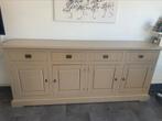 Massiefhouten eetplaats dressoir-eettafel(zonder clubzetels), Huis en Inrichting, Ophalen, Gebruikt, Landelijk beige