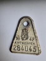 Fietsplaat Antwerpen 1942 WOII, Verzamelen, Overige Verzamelen, Ophalen of Verzenden, Gebruikt