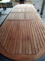 teaken uitschuifbare tuintafel, Tuin en Terras, Ophalen, Zo goed als nieuw, Ovaal, Teakhout