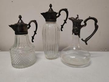 Prachtige set, 3 antieke karaf 1920, Antiek en Kunst, Ophalen