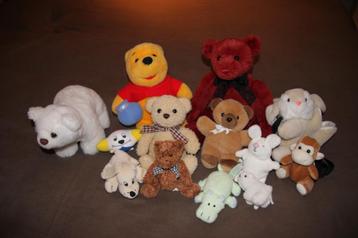Set 1: Beren en Knuffels (13 stuks, grootste 35cm) beschikbaar voor biedingen