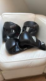 Boks handschoenen + headgear, Sport en Fitness, Ophalen, Zo goed als nieuw, Bokshandschoenen