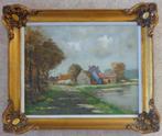 ACKERMANN / GEHUCHT BIJ RIVIER / OLIEVERF DOEK / 50x60cm KAD, Ophalen of Verzenden