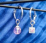 Oorringen met bedeltjes, Handtassen en Accessoires, Oorbellen, Ophalen, Overige materialen, Zilver, Met strass