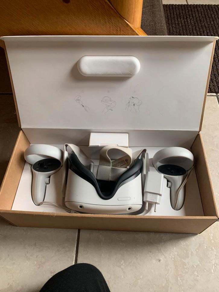 Oculus Meta Quest 2 128GB, Games en Spelcomputers, Virtual Reality, Zo goed als nieuw, Telefoon, VR-bril, Ophalen of Verzenden