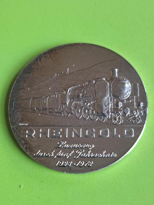1978 Duitsland medaille in zilver Rheingold trein, Postzegels en Munten, Penningen en Medailles, Zilver, Verzenden