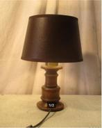 Mooie Retro Houten Tafellamp met Kap - 30cm, Huis en Inrichting, Ophalen of Verzenden, Zo goed als nieuw, Hout