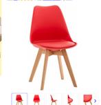 EETKAMERSTOEL (KUIPSTOEL) 6 STUKS, Zo goed als nieuw, Vijf, Zes of meer stoelen, Rood, Ophalen