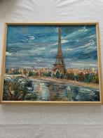 Schilderij olieverf Eiffeltoren Parijs, Schilderij, Gebruikt, 50 tot 75 cm, 50 tot 75 cm