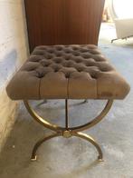 Ottoman vintage voetbankje hocker maison design, Huis en Inrichting, Ophalen, Gebruikt, Metaal