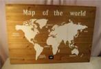 Prachtige Houten Wereldkaart 'Map of the World' - 78x55, Huis en Inrichting, Woonaccessoires | Schilderijen, Tekeningen en Foto's
