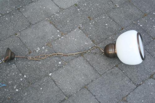 opaline hanglamp (melkglas) jaren 50, Antiek en Kunst, Antiek | Verlichting, Ophalen of Verzenden