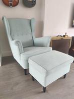 IKEA oorfauteuil STRADMON (incl. voetenbank), Ophalen, 100 tot 125 cm, Zo goed als nieuw, 75 tot 100 cm