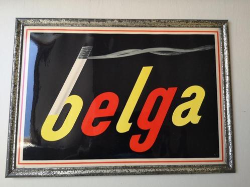 Vintagereclamebord Belga Sigaretten, jaren 50, Verzamelen, Merken en Reclamevoorwerpen, Zo goed als nieuw, Reclamebord, Ophalen of Verzenden