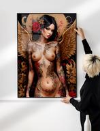 XXL Glasschilderij | Nude Tatooed Woman #4 - 6 sizes, Oorspronkelijke maker, Verzenden, Nieuw, 125 cm of meer