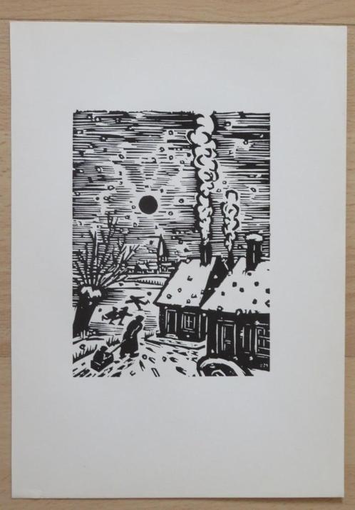 Houtsnede van Frans Masereel: WINTER IN VLAANDEREN, Antiek en Kunst, Kunst | Etsen en Gravures, Verzenden