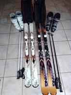 2 paar skilatten met skilaarzen en stokken, Sports & Fitness, Ski & Ski de fond, Ski, Enlèvement, 140 à 160 cm, Utilisé