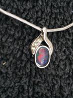 925 Sterling Zilver met prachtige Opaal triplet en zirkonia, Met edelsteen, Nieuw, Ophalen of Verzenden, Zilver