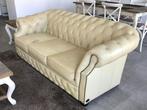 Chesterfield créme, Ophalen, Gebruikt, Driepersoons, Rechte bank