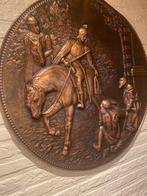 Assiette décorative en cuivre signée par Vermeersch, Antiquités & Art, Antiquités | Bronze & Cuivre, Enlèvement ou Envoi, Cuivre