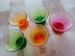 Gekleurde glazen ijscoupes - 5 stuks, Ophalen, Zo goed als nieuw