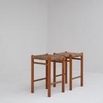 Houten Krukken met Gevlochten Zittingen, Huis en Inrichting, Krukjes, Ophalen of Verzenden, Gebruikt, Hout