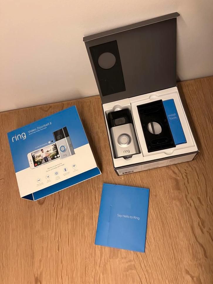 Ring Video Doorbell 2, Huis en Inrichting, Deurbellen, Gebruikt, Draadloos, Bewegingsdetectiesensor, Compatibel met smartphone