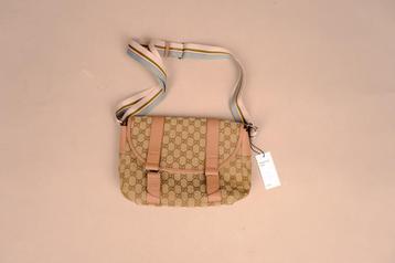 Gucci beige en bruine GG canvas tas beschikbaar voor biedingen