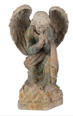 Prachtig beige-groen sacraal groot beeld van een engel., Antiek en Kunst, Ophalen of Verzenden