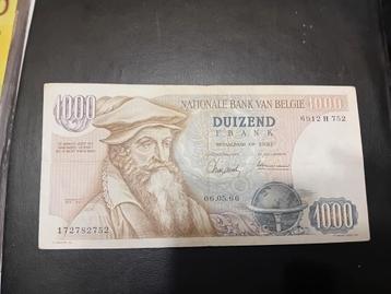 Mooi biljet 1000bf Mercator 1966, Timbres & Monnaies, Enlèvement ou Envoi