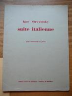 Bladmuziek cello en piano Igor Stravinsky Suite italienne, Artiste ou Compositeur, Utilisé, Enlèvement ou Envoi, Classique