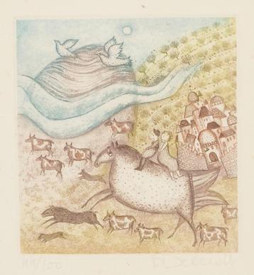 Françoise Deberdt (1934-2024): Kleurets 44/100 (30x 35,5 cm) beschikbaar voor biedingen