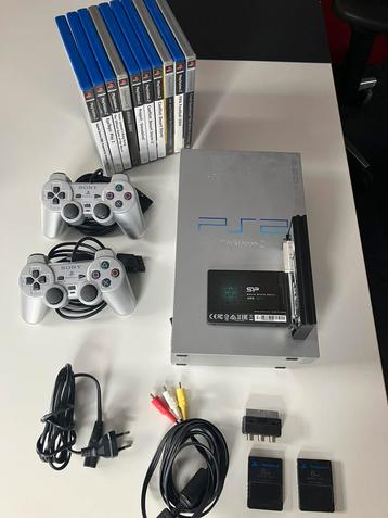 Playstation 2 zilver phat met open PS2 loader ssd+games beschikbaar voor biedingen