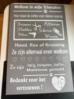 Tekstbord trimsalon, Huis en Inrichting, Woonaccessoires | Tekstborden en Spreuken, Ophalen of Verzenden, Nieuw