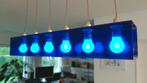 Blauwe vintage Italian design hanglamp, Ophalen of Verzenden, Zo goed als nieuw, Kunststof, Minder dan 50 cm