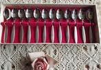 12 Vintage advokaatlepeltjes/ likeurlepeltjes in doos, Amefa, Maison & Meubles, Cuisine | Couverts, -, Utilisé, -, Inox ou Chrome