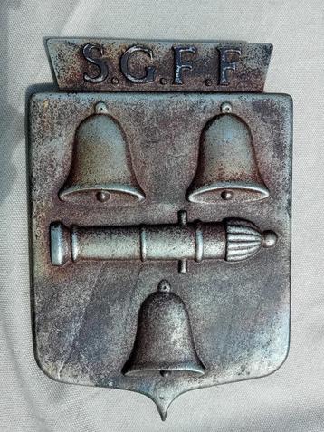 plaque ancienne en fonte Forge SGFF, vers 1900