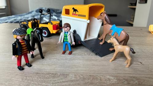 Playmobil Jeep met Aanhangwagen voor Paarden, Dieren en Toebehoren, Paarden en Pony's | Trailers en Aanhangwagens, Gebruikt, 2-paards trailer