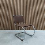 Thonet S 533 Eetkamerstoel – Chroom met Mokka Leder, Enlèvement ou Envoi